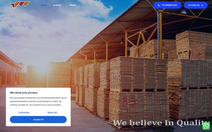 Screenshot of jalarampallets.com