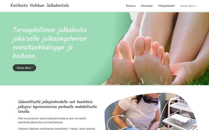 Skjermbilde av jalkahoitolakati.fi