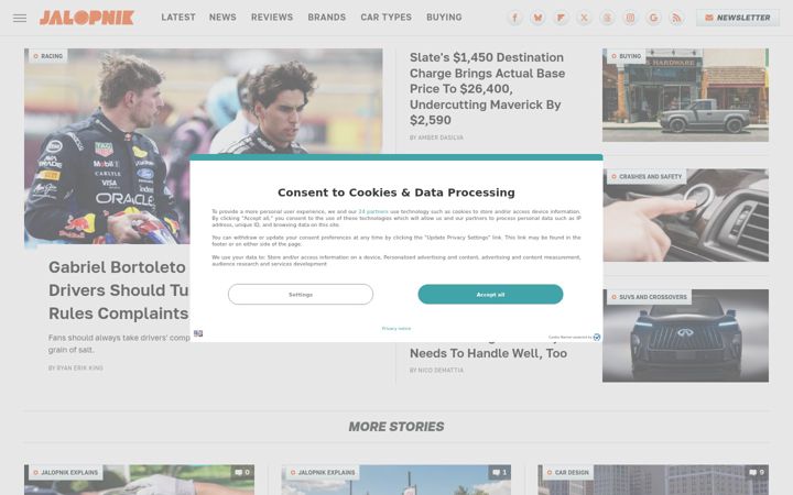 Screenshot of jalopnik.com