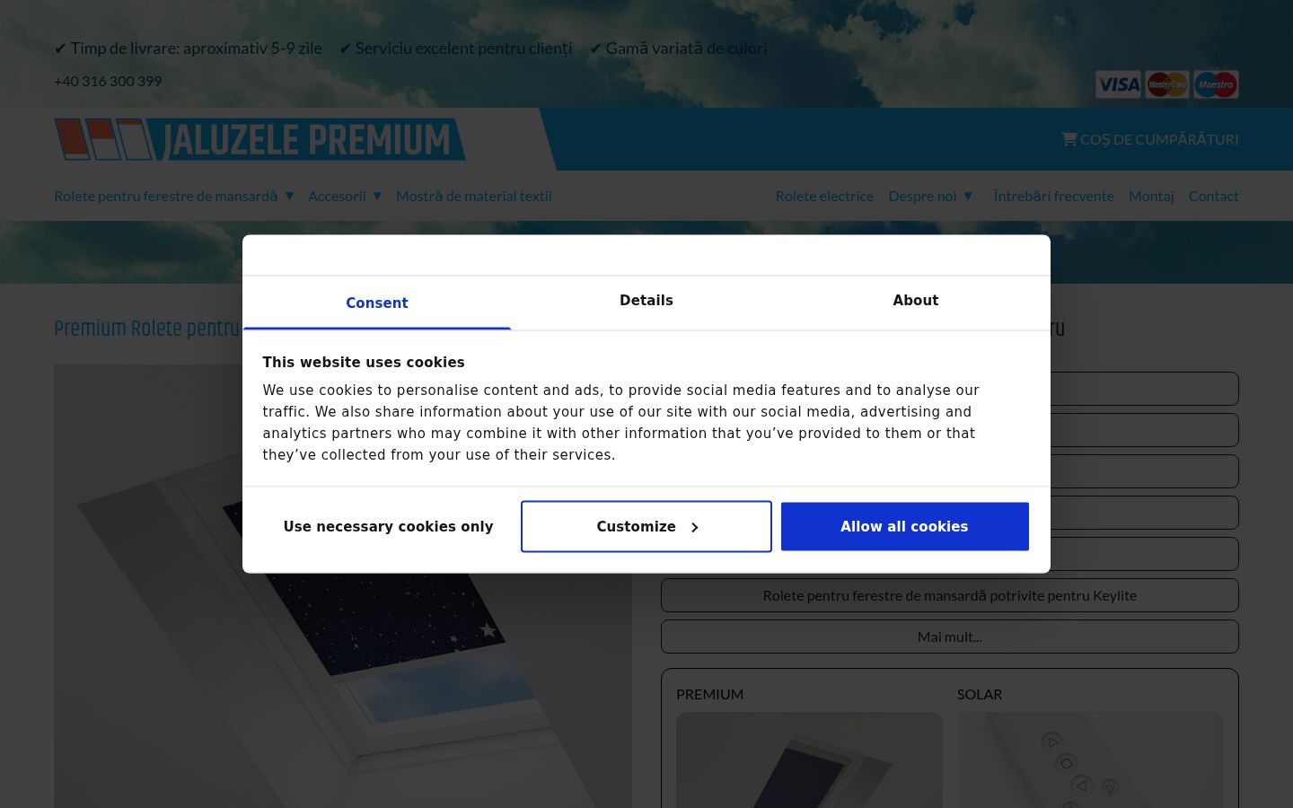 Screenshot of the consent banner shown before any interaction