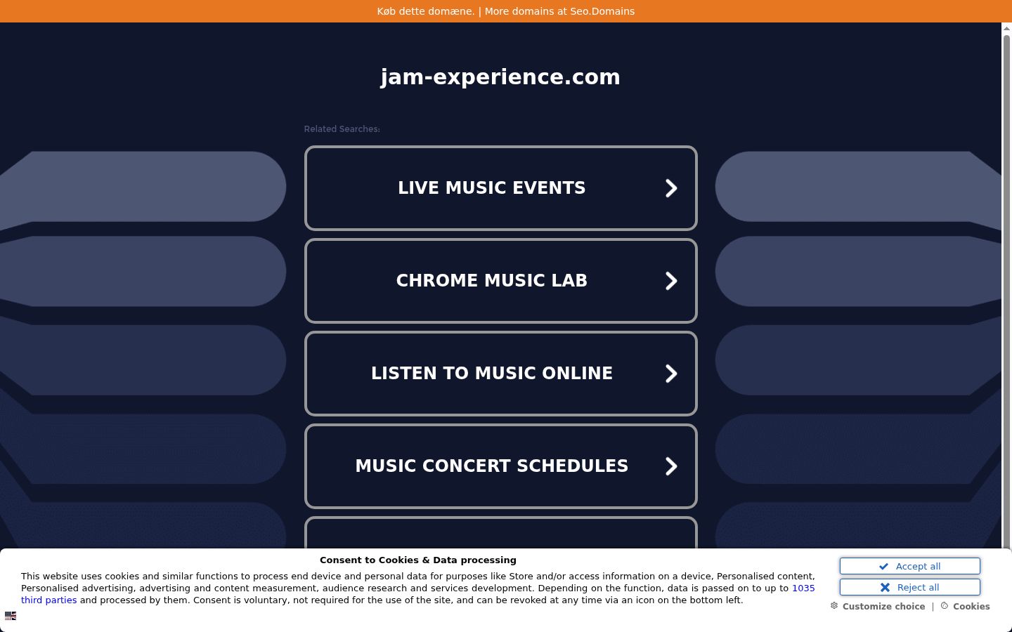 Screenshot of the consent banner shown before any interaction
