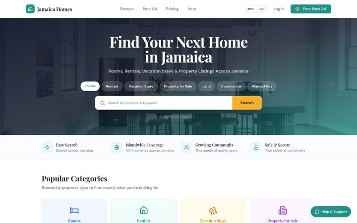 Screenshot of jamaica-homes.com