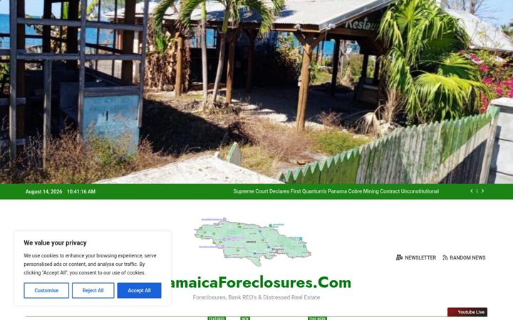 Screenshot of jamaicaforeclosures.com