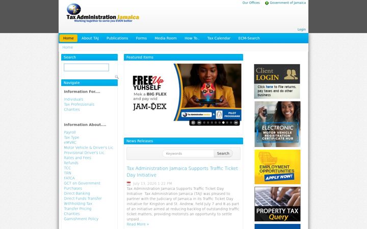 Screenshot of jamaicatax.gov.jm