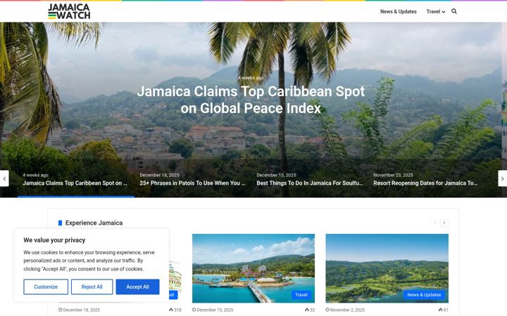 Screenshot of jamaicawatch.com