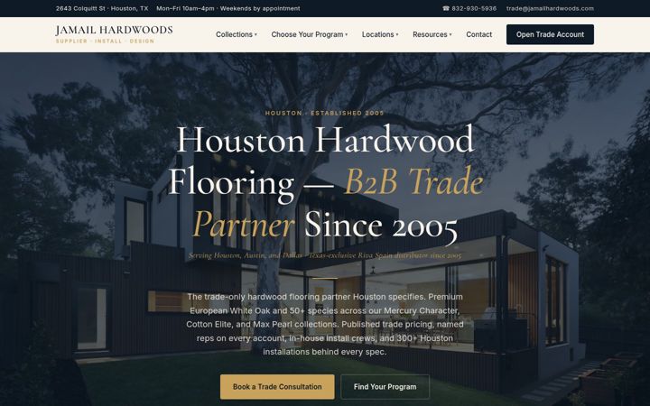 Screenshot of jamailhardwoods.com