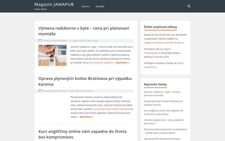 Screenshot of jamapub.cz