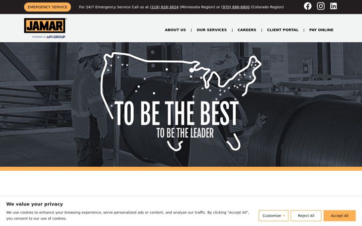 Screenshot of jamarcompany.com