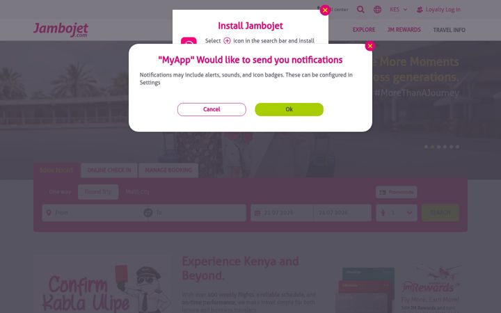 Screenshot of jambojet.com