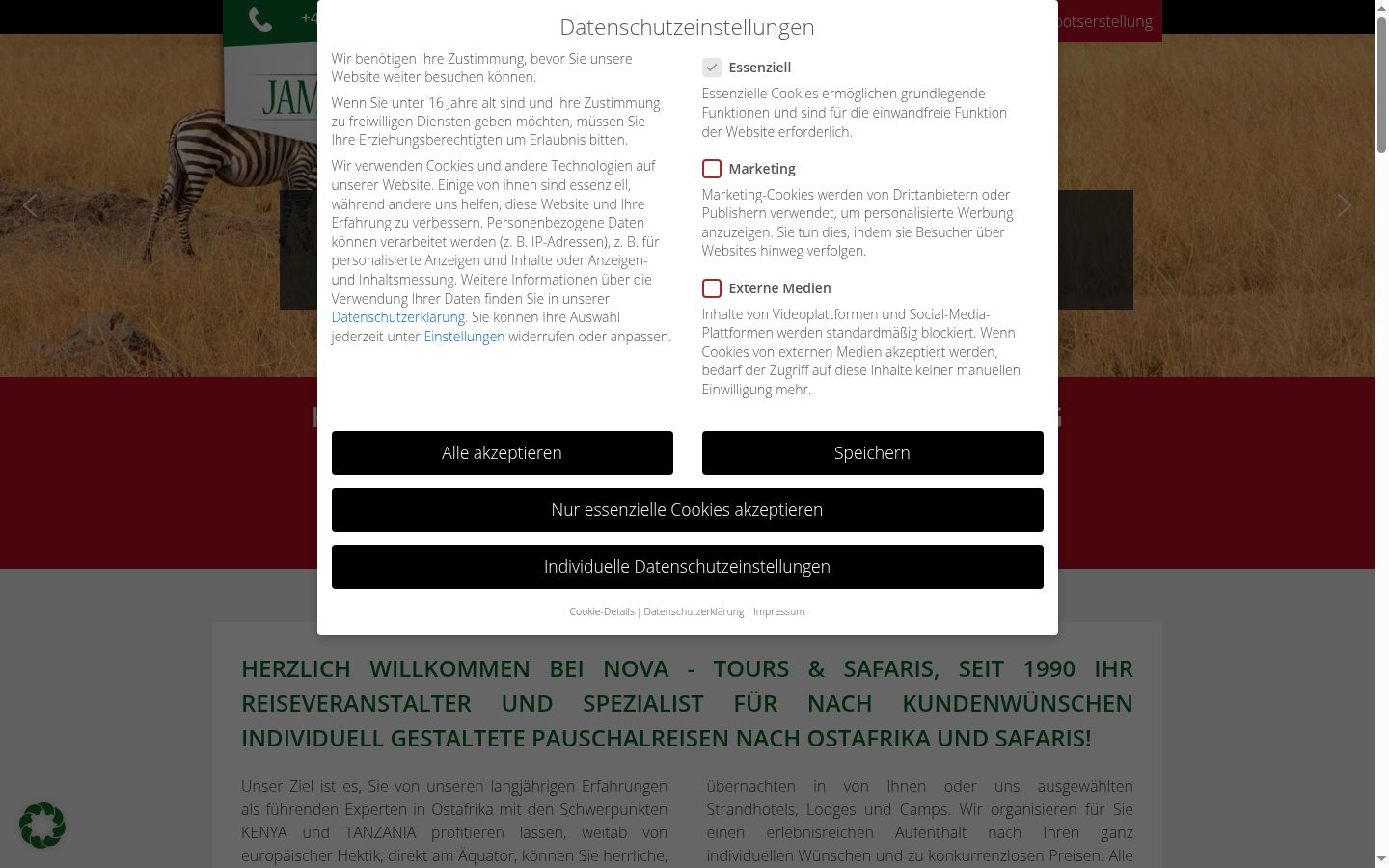 Screenshot tal-banner tal-kunsens muri qabel kwalunkwe interazzjoni