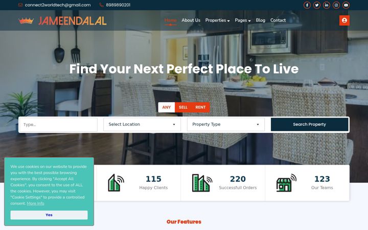Screenshot of jameendalal.com