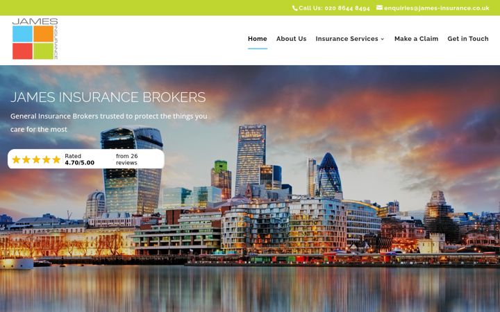 Screenshot of james-insurance.co.uk