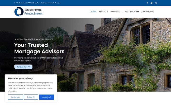 Screenshot of jamesalexanderfs.co.uk