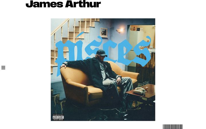 Screenshot of jamesarthurofficial.com