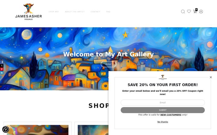Screenshot of jamesashervisuals.com