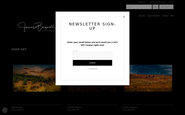 Screenshot of jamesbagwellphotography.com
