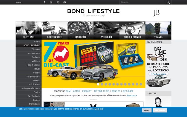 Screenshot of jamesbondlifestyle.com