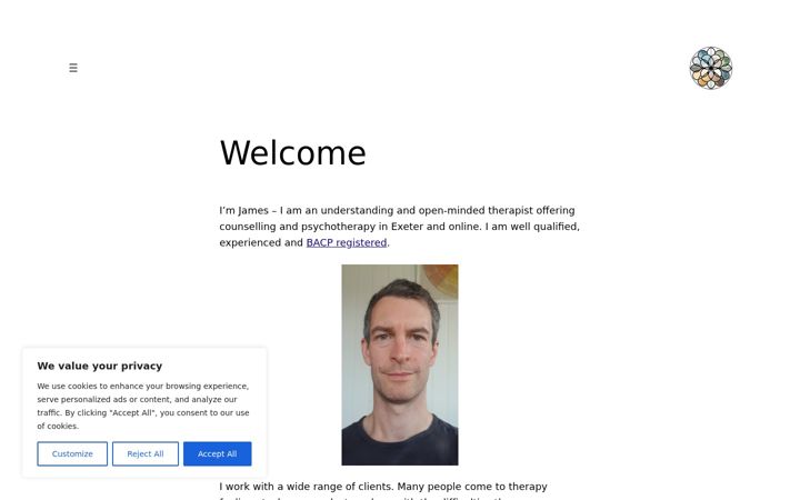 Screenshot of jamescullentherapy.com