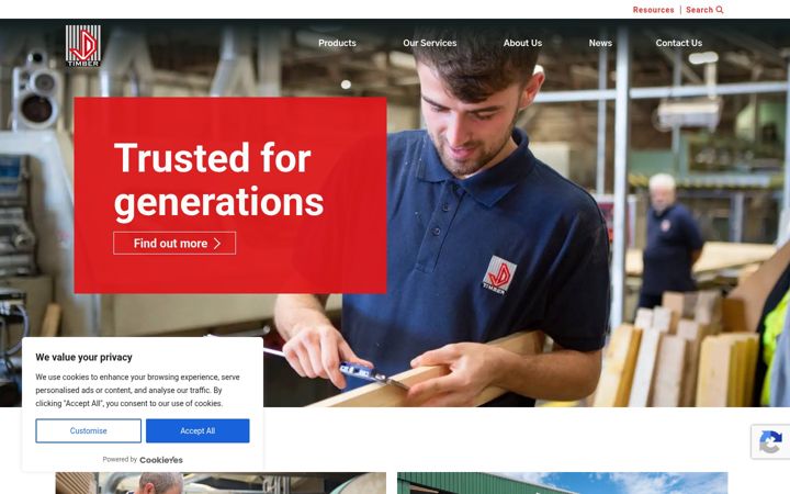 Screenshot of jamesdonaldsontimber.co.uk