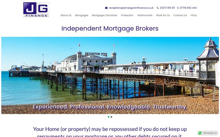 Screenshot of jamesgavinfinance.co.uk