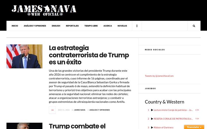Screenshot of jamesnava.com