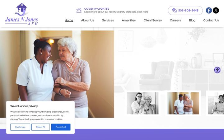 Screenshot of jamesnjonesafh.com
