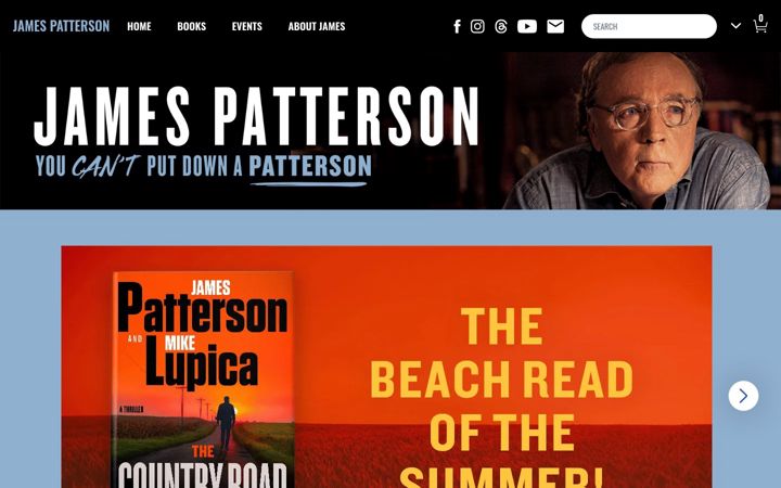 Captura de pantalla de jamespatterson.com