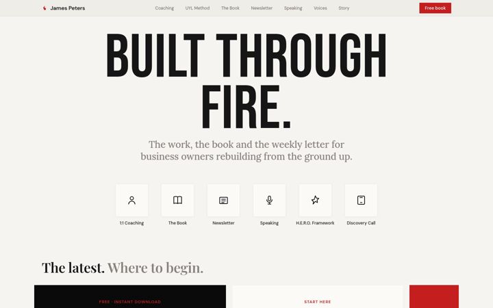 Screenshot of jamespeterslifestyle.com