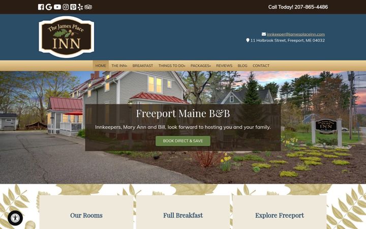 Screenshot of jamesplaceinn.com