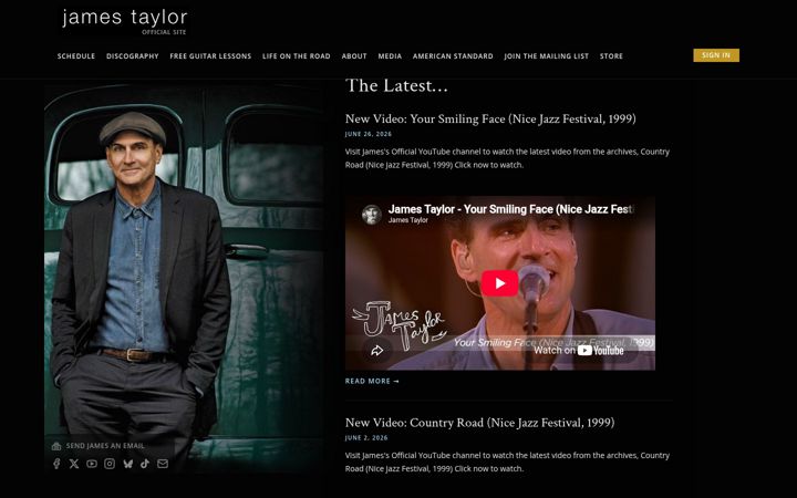 Screenshot di jamestaylor.com