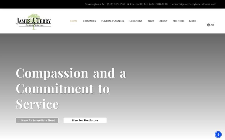 Screenshot of jamesterryfuneralhome.com