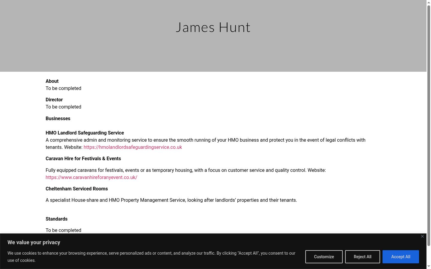 Screenshot of the consent banner shown before any interaction