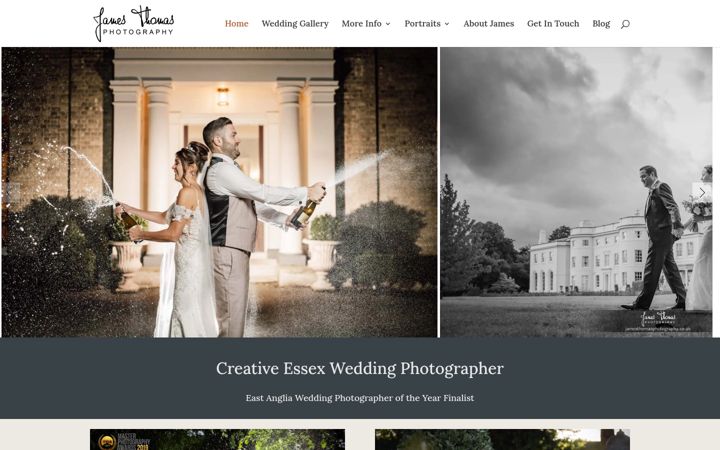 Screenshot of jamesthomasphotography.co.uk