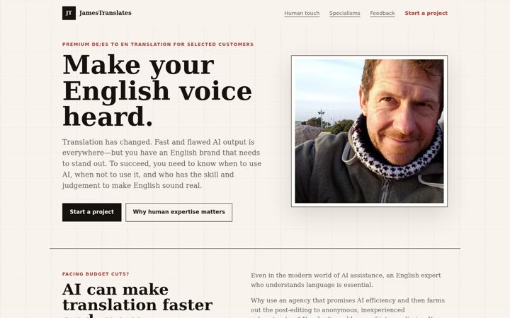 Screenshot of jamestranslates.com