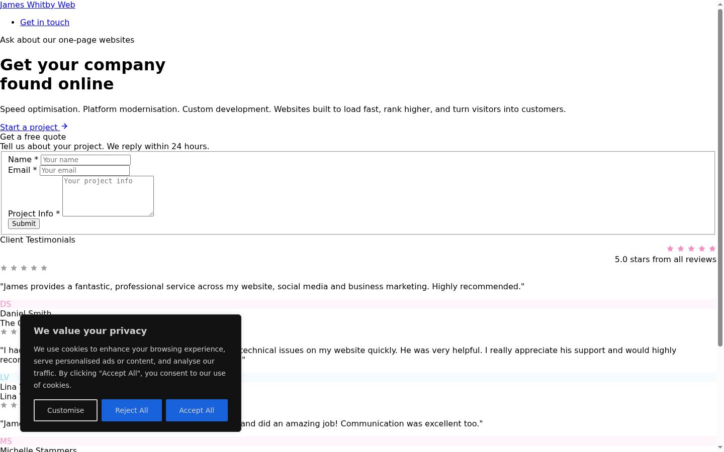 Screenshot of the consent banner shown before any interaction