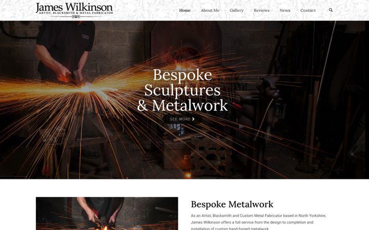 Screenshot of jameswilkinsonblacksmith.co.uk