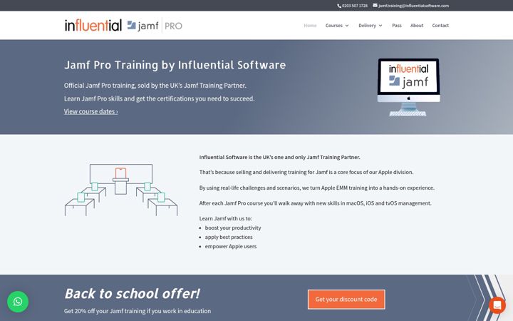 Screenshot of jamf-training-influential.com