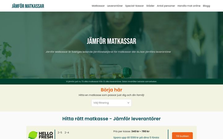 Screenshot of jamformatkassar.se
