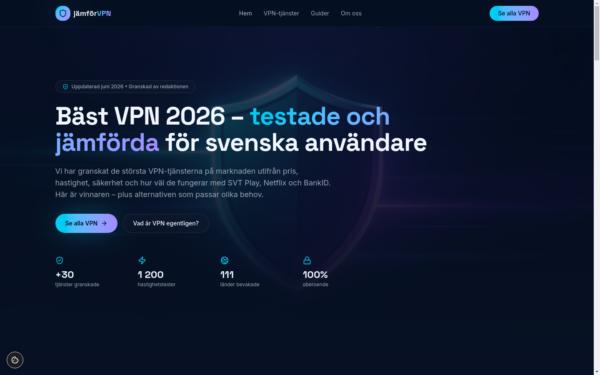 Screenshot of jamforvpn.se