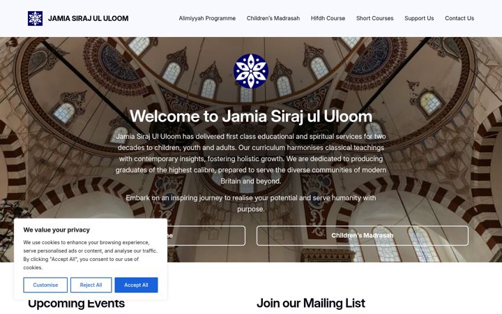Screenshot of jamia.co.uk