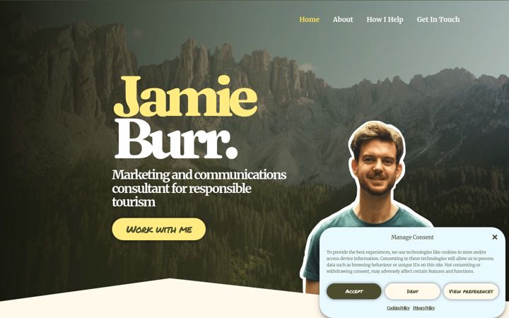 Screenshot of jamieburr.com