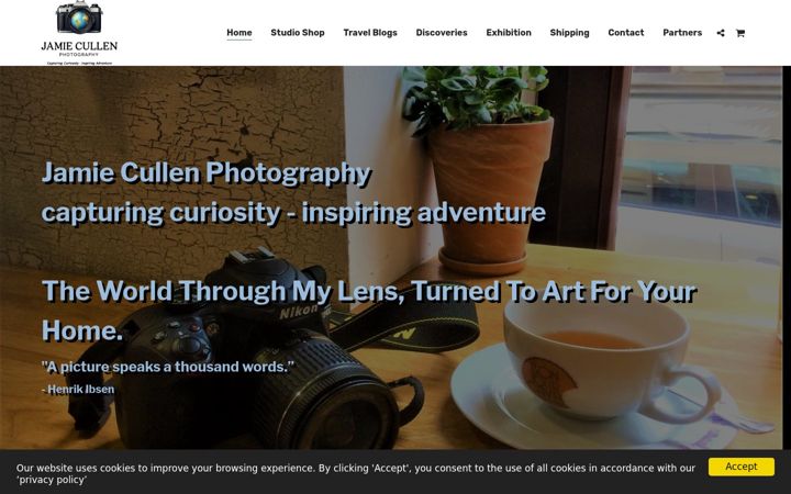Screenshot of jamiecullenphotography.co.uk