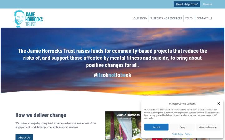 Screenshot of jamiehorrockstrust.co.uk