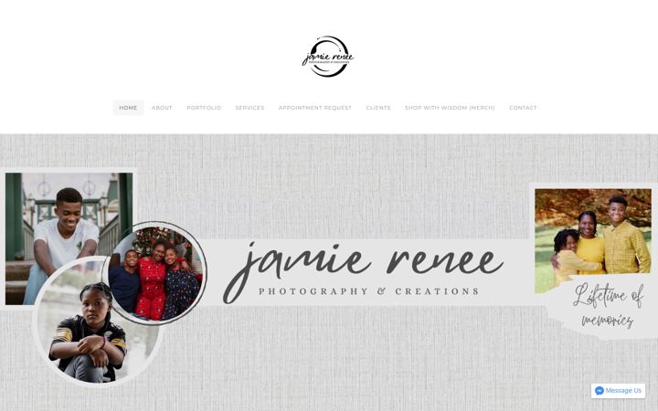 Screenshot of jamiereneecreations.com