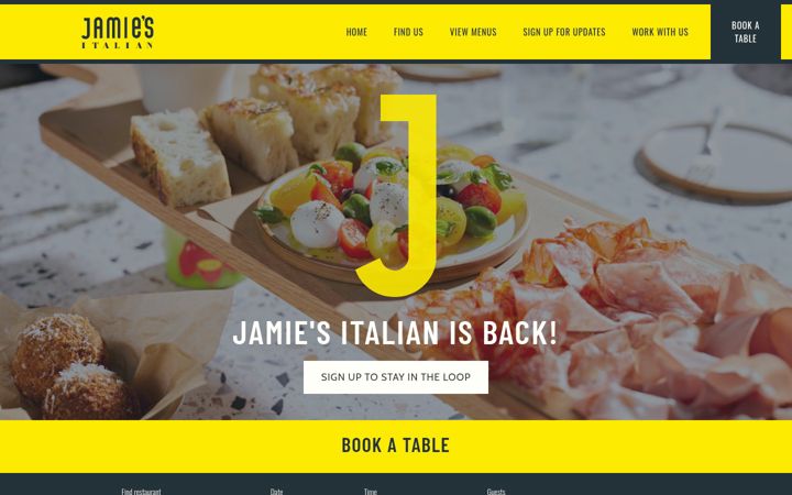 Screenshot of jamiesitalian.co.uk