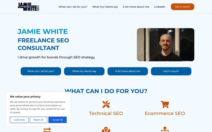 Screenshot of jamiewhiteseo.com