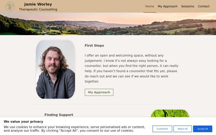 Screenshot of jamieworleytherapy.co.uk