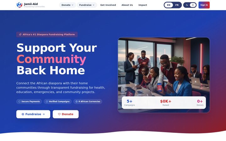 Screenshot of jamii-aid.org