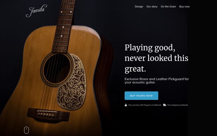 Screenshot of jamilapickguards.com