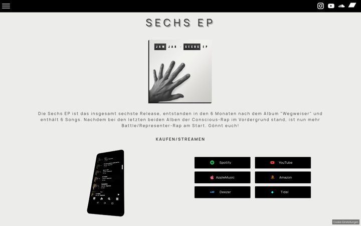 Screenshot of jamjarmusic.de